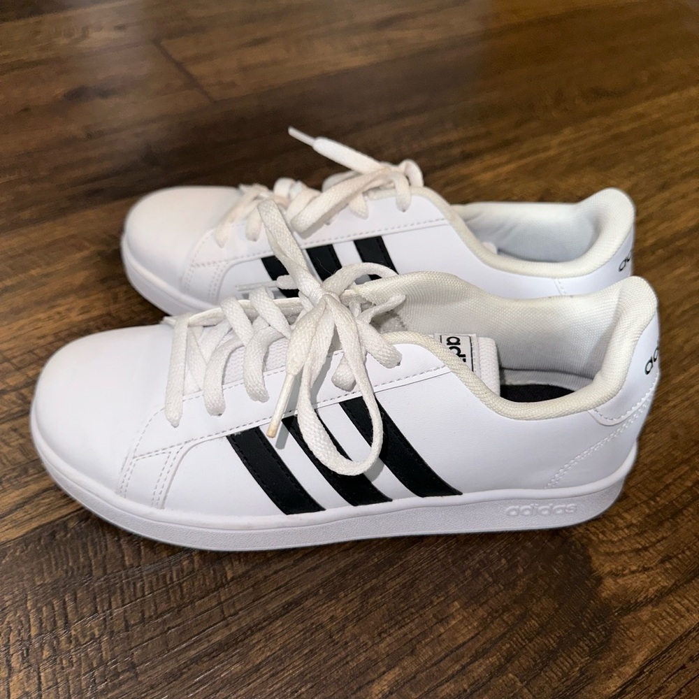 Adidas Kids White and Black Sneakers